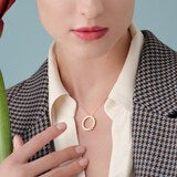 Special Order Roberto Coin Love in Verona Circle Pendant with Necklace in 18k rose gold with diamonds