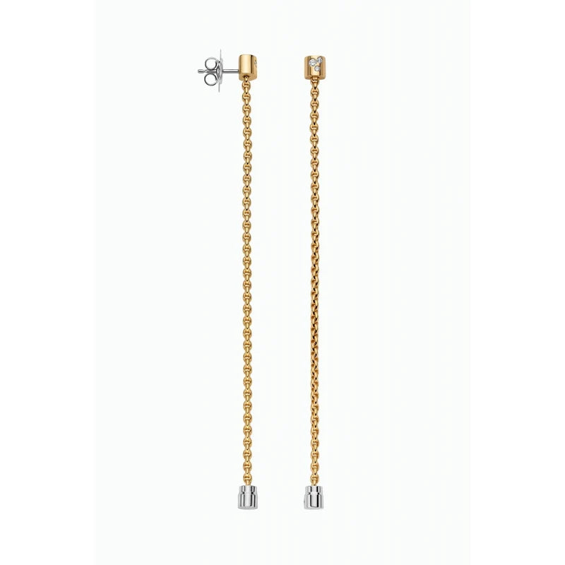 Fope Aria Yellow Gold Interchangeable Earrings with Diamonds