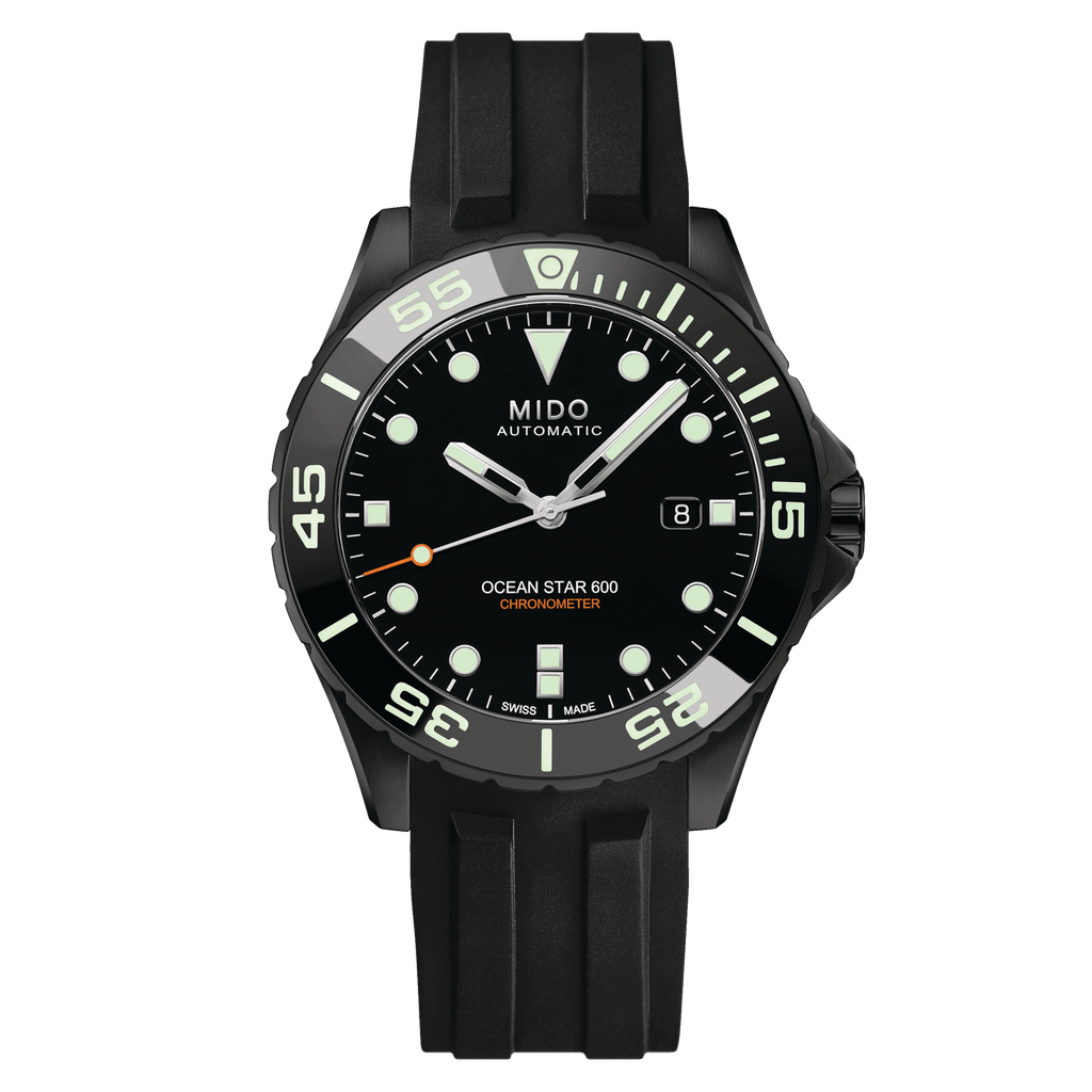 MIDO OCEAN STAR 600 CHRONOMETER WITH BLACK DLC COATING with 5 YEAR WARRANTY