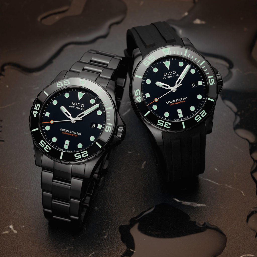 MIDO OCEAN STAR 600 CHRONOMETER WITH BLACK DLC COATING with 5 YEAR WARRANTY