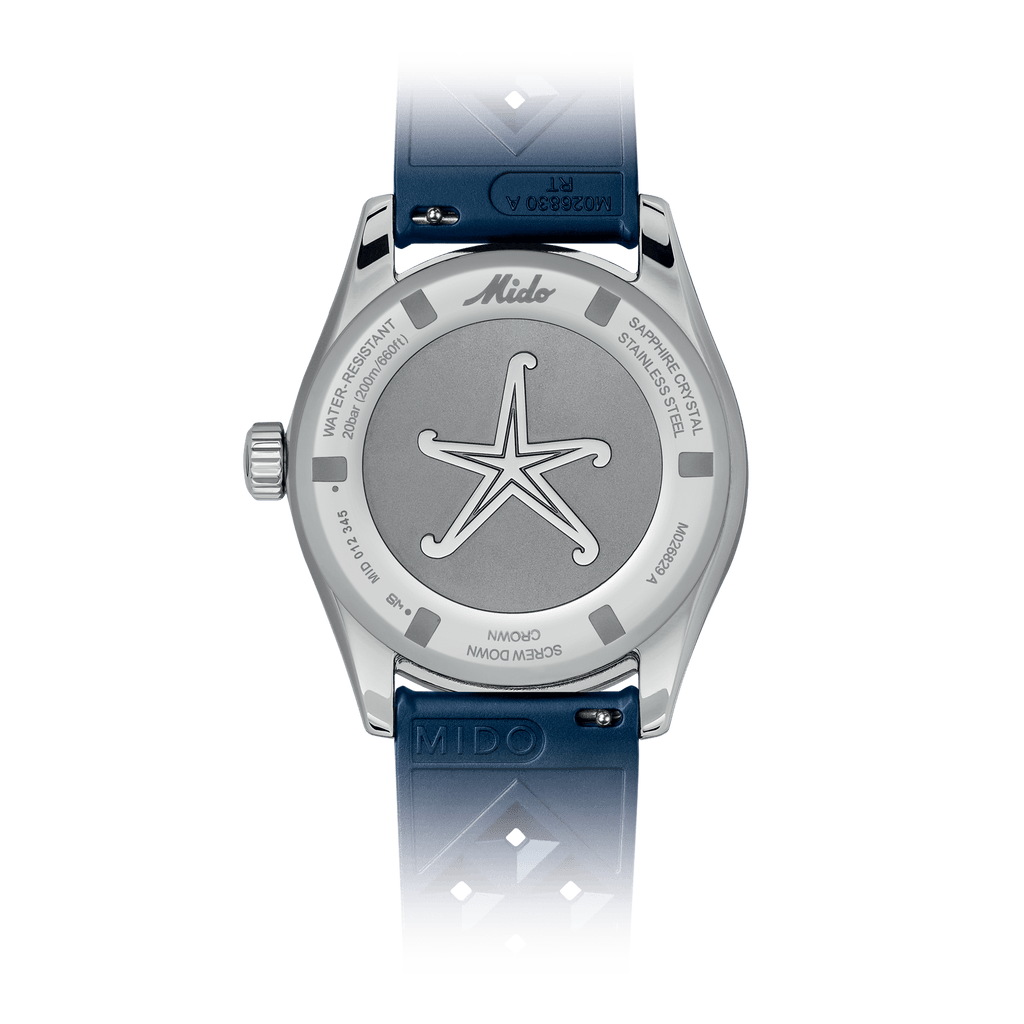 MIDO OCEAN STAR DECOMPRESSION WORLDTIMER BLUE -SPECIAL EDITION -1 EXTRA STRAP (Copy)