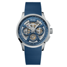 Load image into Gallery viewer, Mido Multifort Skeleton Chronograph on Blue Rubber