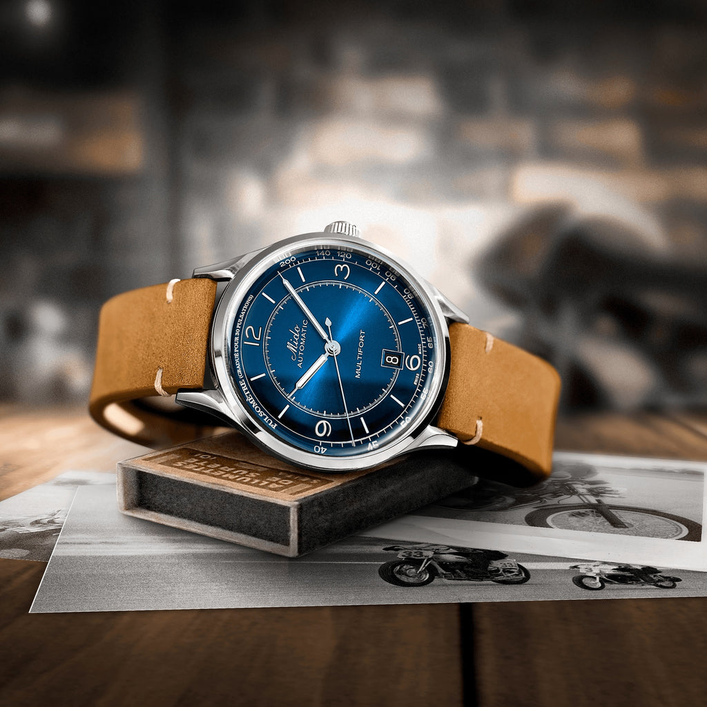 MIDO Multifort Patrimony Blue on Leather