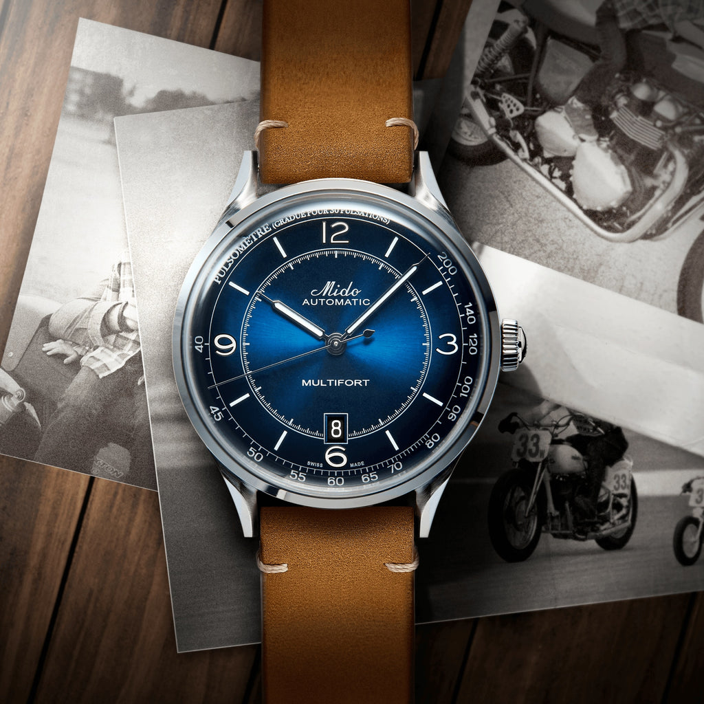 MIDO Multifort Patrimony Blue on Leather