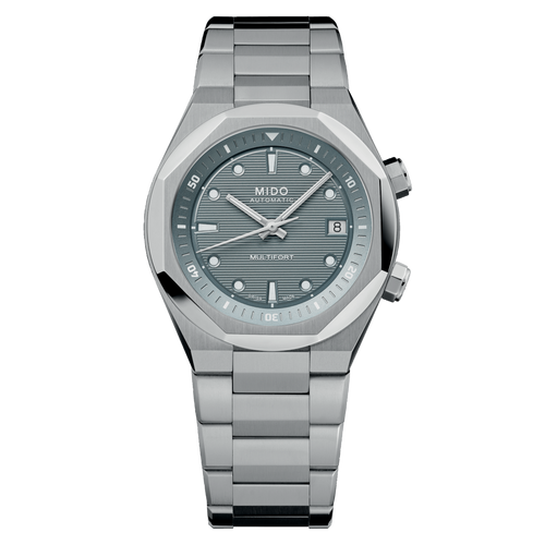 MIDO MULTIFORT 8 Two Crowns Grey Dial on Bracelet
