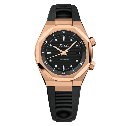 MIDO MULTIFORT 8 Two Crowns RG PVD on Rubber Strap