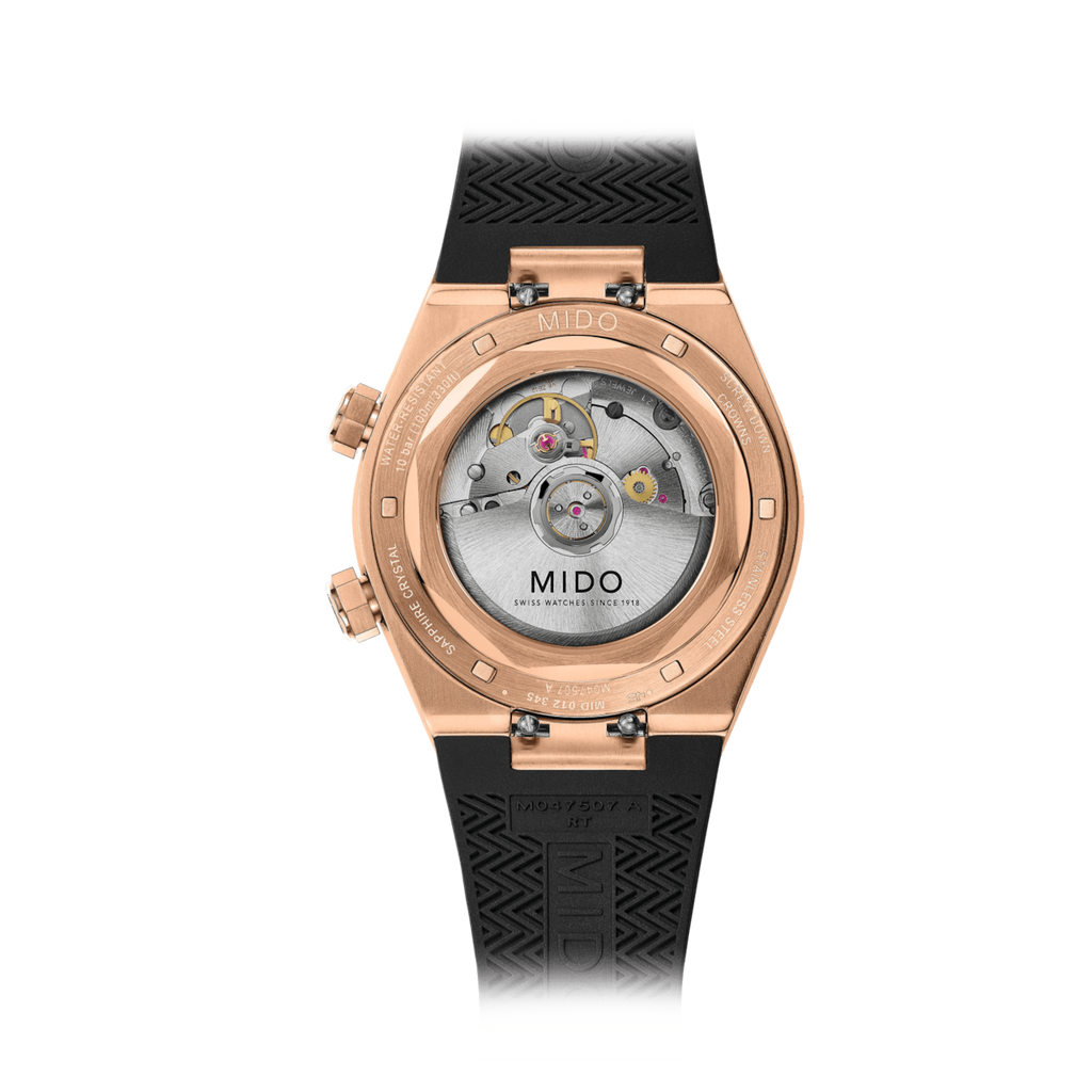 MIDO MULTIFORT 8 Two Crowns RG PVD on Rubber Strap