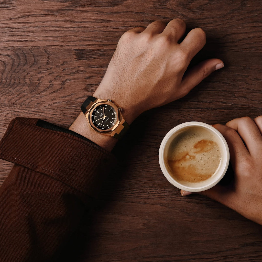 MIDO MULTIFORT 8 Two Crowns RG PVD on Rubber Strap