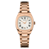 MIDO MULTIFORT TV 28mm RG PVD QUARTZ WHITE ROMAN ON BRACELET