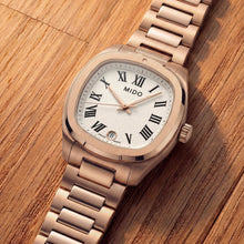 Load image into Gallery viewer, MIDO MULTIFORT TV 28mm RG PVD QUARTZ WHITE ROMAN ON BRACELET