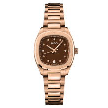 Load image into Gallery viewer, MIDO MULTIFORT TV 28mm QUARTZ BROWN DIAL DIAMOND RG PVD ON BRACELET