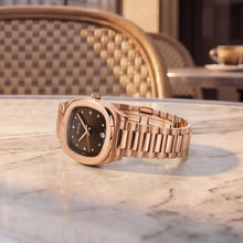 Load image into Gallery viewer, MIDO MULTIFORT TV 28mm QUARTZ BROWN DIAL DIAMOND RG PVD ON BRACELET