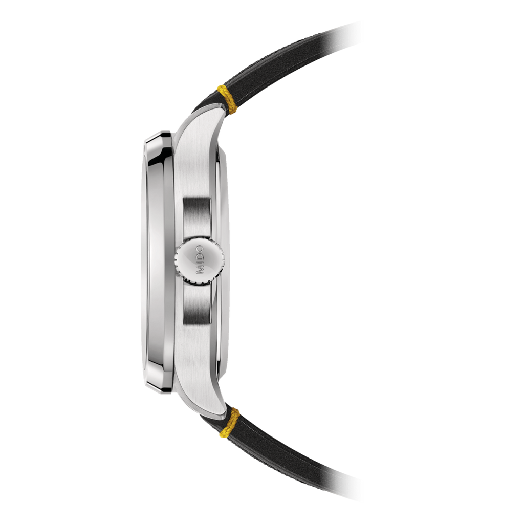 MIDO MULTIFORT TV BIG DATE STEEL GREY GRADIENT FABRIC STRAP