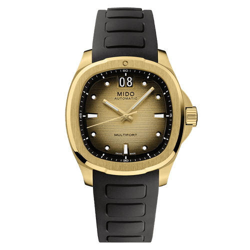 MIDO MULTIFORT TV BIG DATE YG PVD BRACELET WITH 1 EXTRA BLACK RUBBER STRAP -SPECIAL EDITION