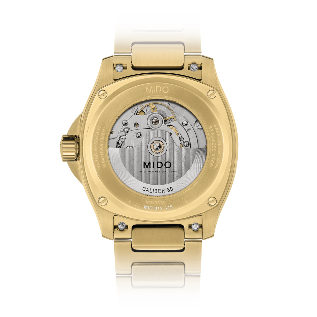 MIDO MULTIFORT TV BIG DATE YG PVD BRACELET WITH 1 EXTRA BLACK RUBBER STRAP -SPECIAL EDITION