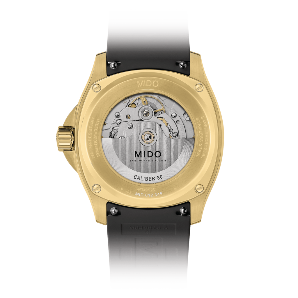 MIDO MULTIFORT TV BIG DATE YG PVD BRACELET WITH 1 EXTRA BLACK RUBBER STRAP -SPECIAL EDITION