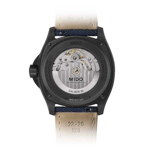 MIDO MULTIFORT TV BIG DATE PVD BLUE GRADIENT FABRIC STRAP