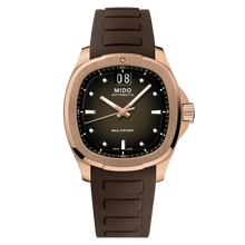 Load image into Gallery viewer, MIDO MULTIFORT TV BIG DATE RG PVD ON BROWN RUBBER