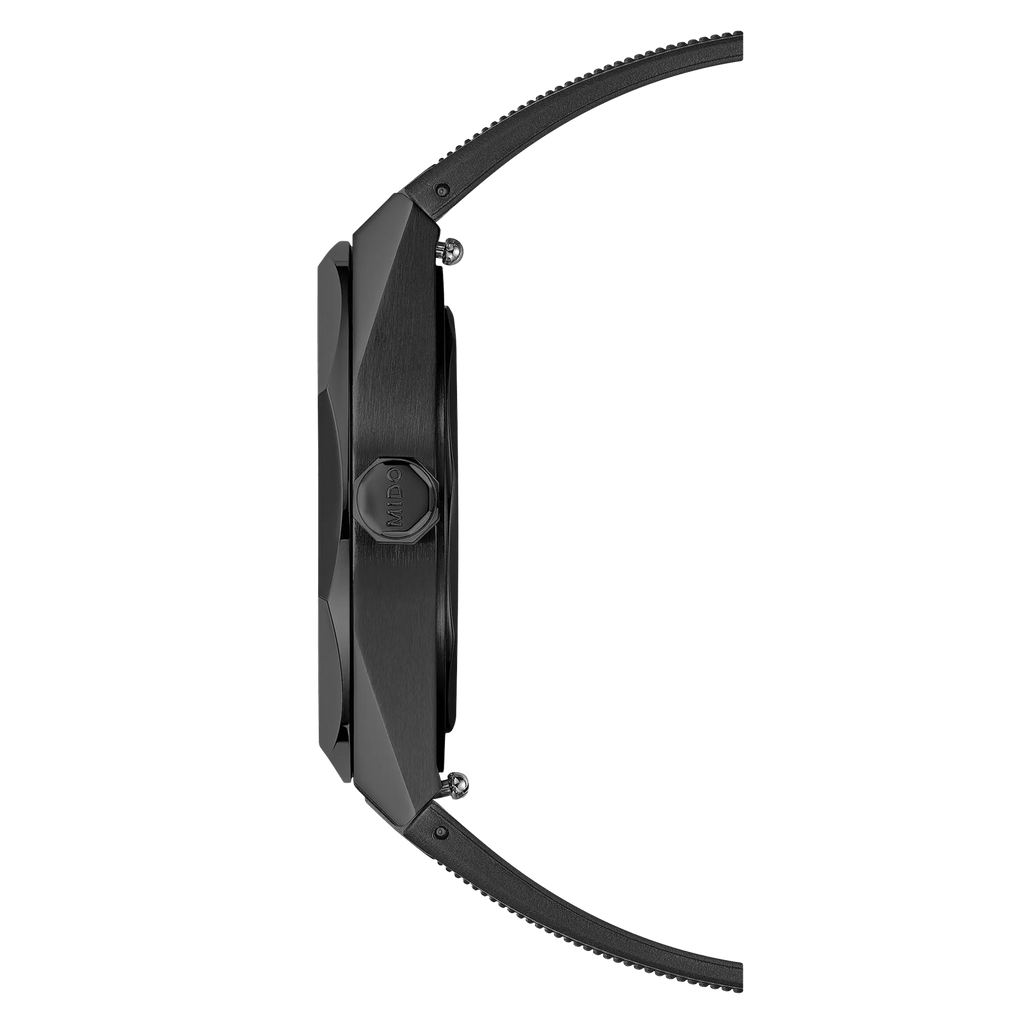 MIDO MULTIFORT 8 One Crown Black Dial Black PVD on Rubber Strap