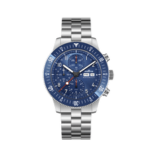 Load image into Gallery viewer, Fortis Novonaut N-42 cobalt blue edition on block bracelet