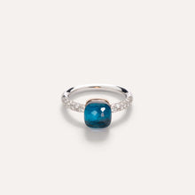Load image into Gallery viewer, Pomellato Nudo Petit Ring -London Blue Topaz &amp; Turquoise with Diamond Pave