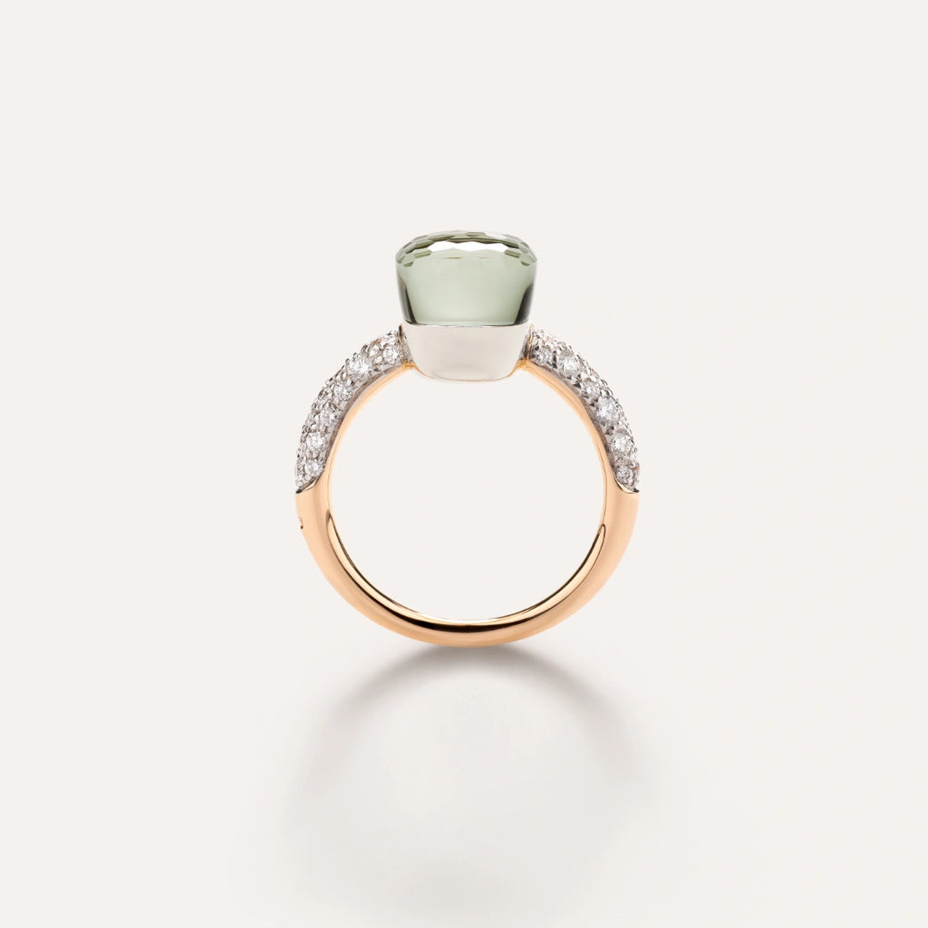 Pomellato Nudo Petit Ring -Prasiolite with Diamond Pave