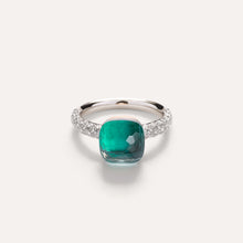Load image into Gallery viewer, Pomellato Nudo Classic Ring -Sky Blue Topaz &amp; Agate with diamonds