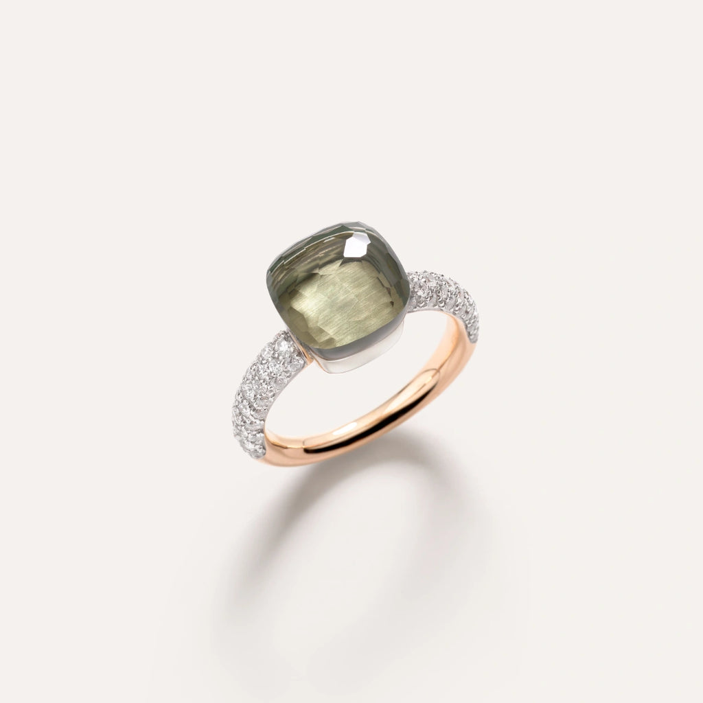 Pomellato Nudo Classic Ring -Prasiolite with diamonds