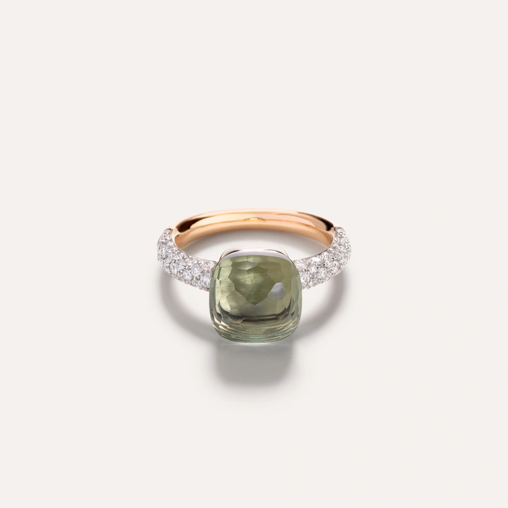 Pomellato Nudo Classic Ring -Prasiolite with diamonds