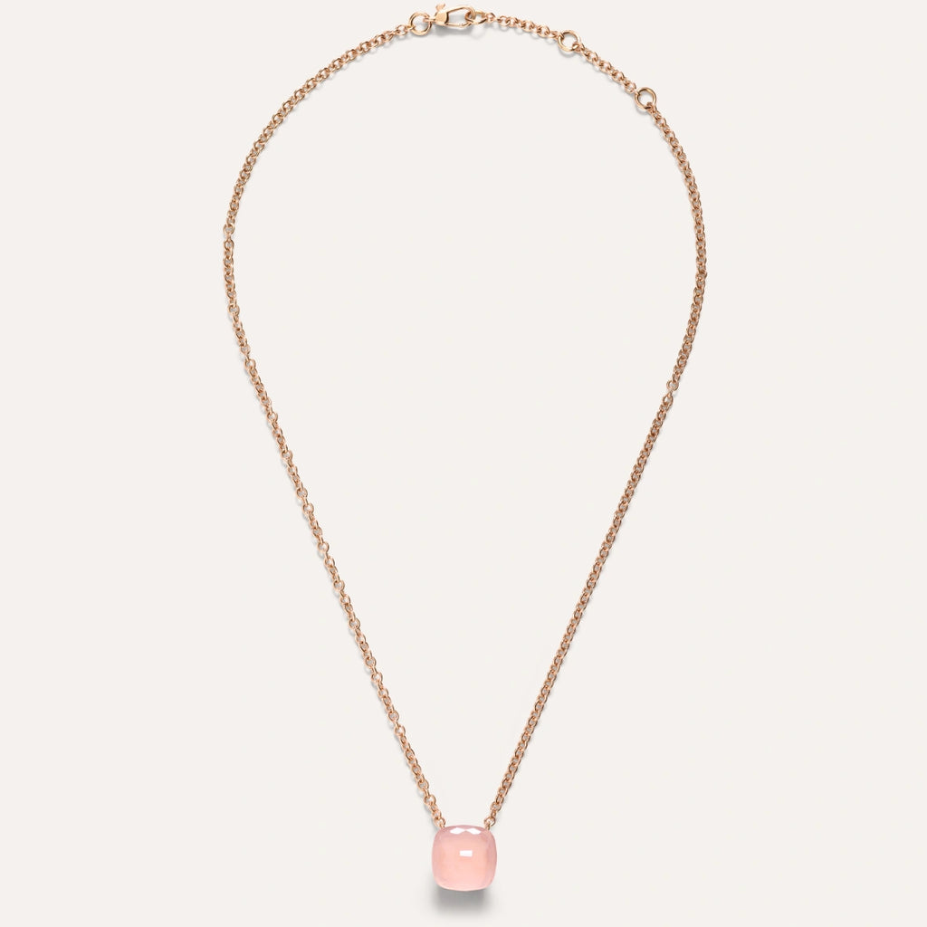 Pomellato Nudo Classic Necklace with Pendant -Rose Quartz and Chalcedony