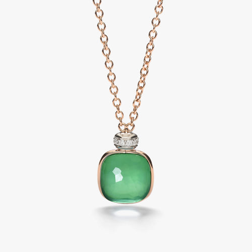 Pomellato Nudo Classic Necklace with Pendant -Prasiolite & Green Agate with diamonds