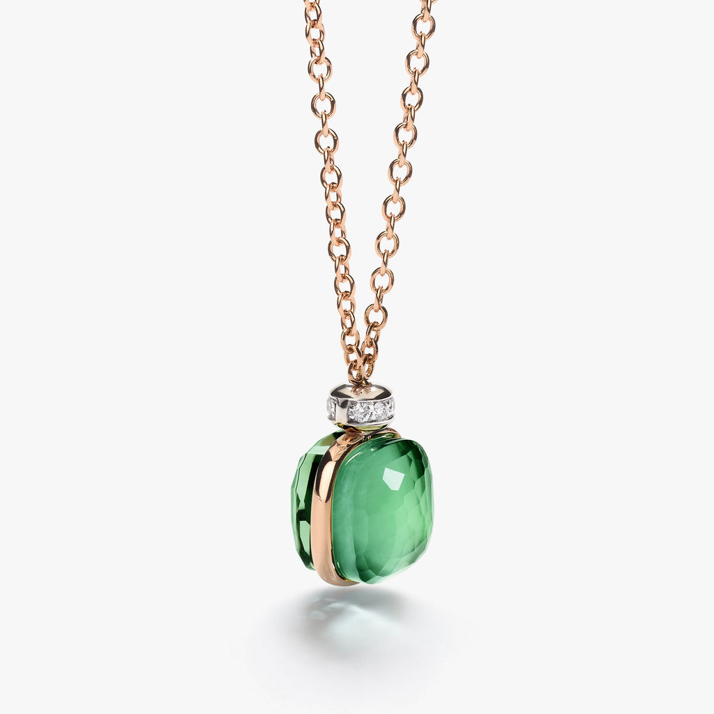 Pomellato Nudo Classic Necklace with Pendant -Prasiolite & Green Agate with diamonds