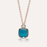 Pomellato Nudo Classic Necklace with Pendant -London Blue Topaz with diamonds