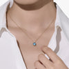 Pomellato Nudo Mini Necklace with Pendant-London Blue Topaz with diamonds