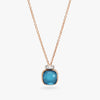 Pomellato Nudo Mini Necklace with Pendant-London Blue Topaz with diamonds