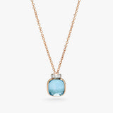 Pomellato Nudo Mini Necklace with Pendant-Sky Blue Topaz with diamonds