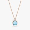 Pomellato Nudo Mini Necklace with Pendant-Sky Blue Topaz with diamonds