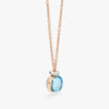 Pomellato Nudo Mini Necklace with Pendant-Sky Blue Topaz with diamonds