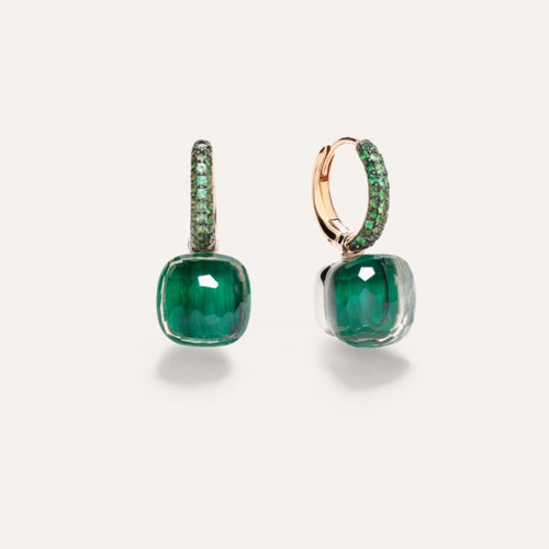 Pomellato Nudo Classic Earrings -Prasiolite and Malachite