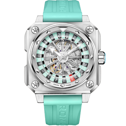 ROULETTE MASTER II SKELETON AUTOMATIC ROBIN EGG BLUE