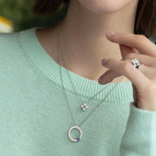 Load image into Gallery viewer, Roberto Coin Love in Verona Circle Pendant with Necklace in 18k yellow gold with diamonds and sapphires