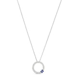 Roberto Coin Love in Verona Circle Pendant with Necklace in 18k yellow gold with diamonds and sapphires