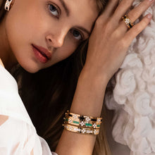 Load image into Gallery viewer, Roberto Coin Love In Verona Bangle in 18k yellow gold with Mother of Pearl &amp; Diamonds