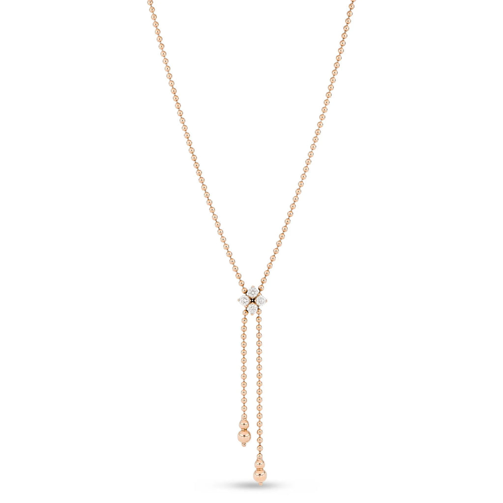 Roberto Coin Love in Verona Necklace in 18k rose gold with diamonds