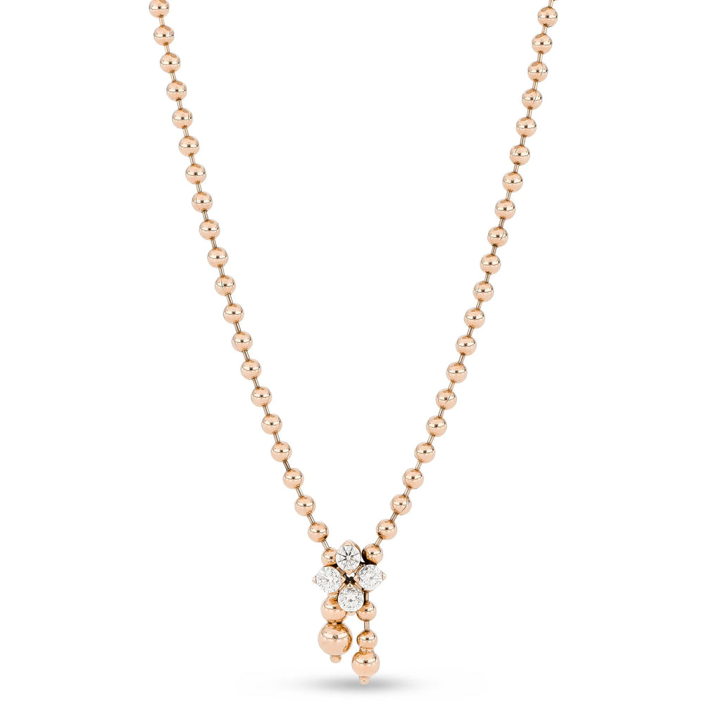 Roberto Coin Love in Verona Necklace in 18k rose gold with diamonds