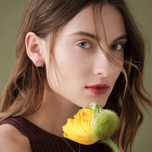 Load image into Gallery viewer, Roberto Coin Desert Flower Earrings in 18k yellow gold with diamonds