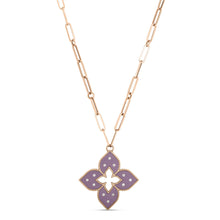 Load image into Gallery viewer, Roberto Coin Venetian Princess Pendant with Purple Titanium &amp; Rose Gold Pendant with Necklace in 18k rose gold with diamonds