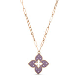 Roberto Coin Venetian Princess Pendant with Purple Titanium & Rose Gold Pendant with Necklace in 18k rose gold with diamonds