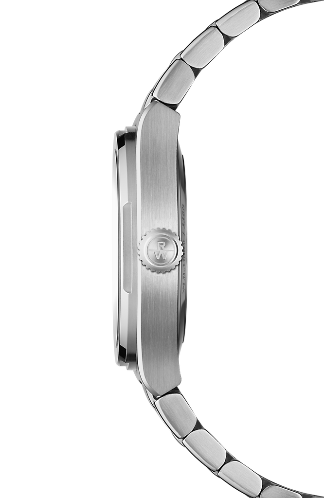 Raymond Weil A.R.T. Date 30 mm White MOP with Diamond indices on steel Bracelet -Quartz
