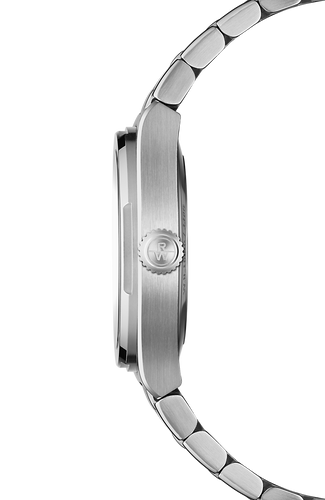Raymond Weil A.R.T. Date 30 mm White MOP with Diamond indices on steel Bracelet -Quartz